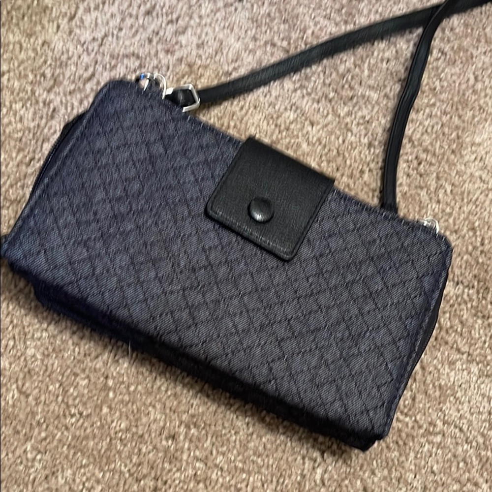 Vera Bradley Black Crossbody Bag with Textured Pattern